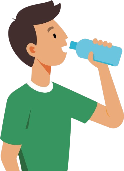 Person drinking water from a bottle